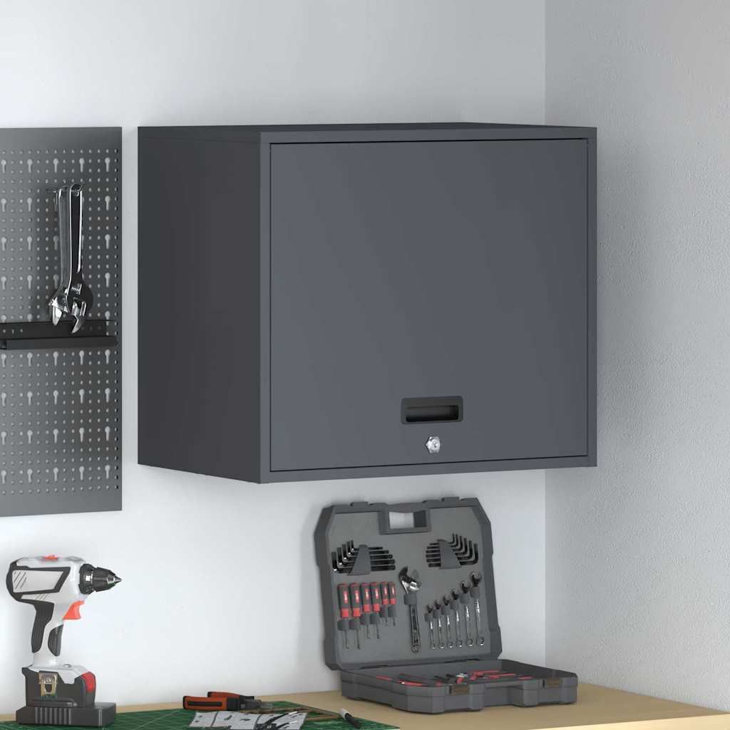 vidaXL Wandschrank für die Garage mit Gasdrucklift-Tür Anthrazit