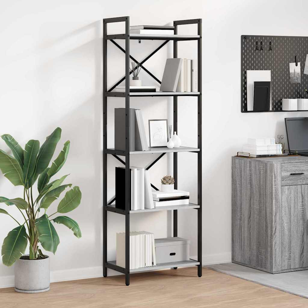 vidaXL Bücherregal Graues Sonoma 56 x 34 x 171 cm Holzwerkstoff
