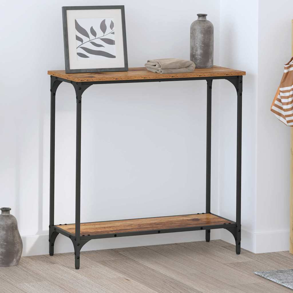 vidaXL Konsolentisch mit Regal Altholz 75 x 30.5 x 75 cm Holzwerkstoff