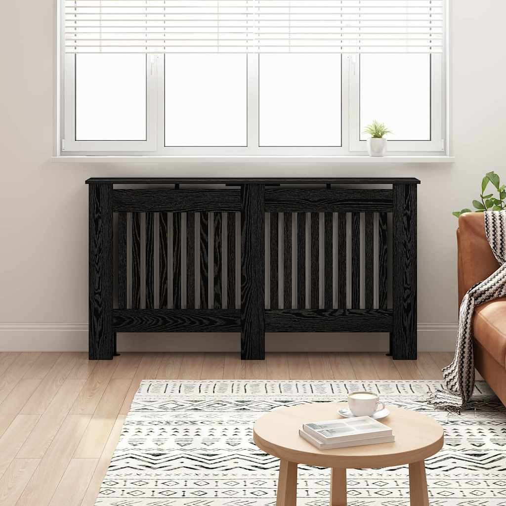vidaXL Heizkörperabdeckung Schwarze Eiche 152 x 19 x 81,5 cm