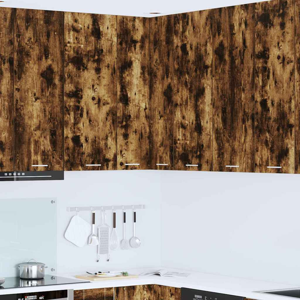 vidaXL Hängeschrank Geräucherte Eiche und Weiß 57 x 57 x 100 cm