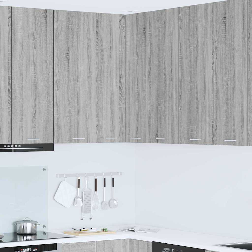 vidaXL Hängeschrank mit Speicher Grau Sonoma und Weiß 57 x 57 x 100 cm