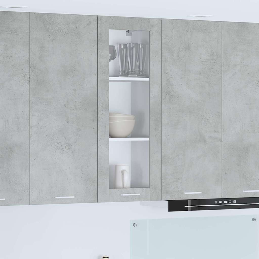 vidaXL Hängeschrank mit Tür Beton Grau 40 x 31 x 100 cm Holzwerkstoff