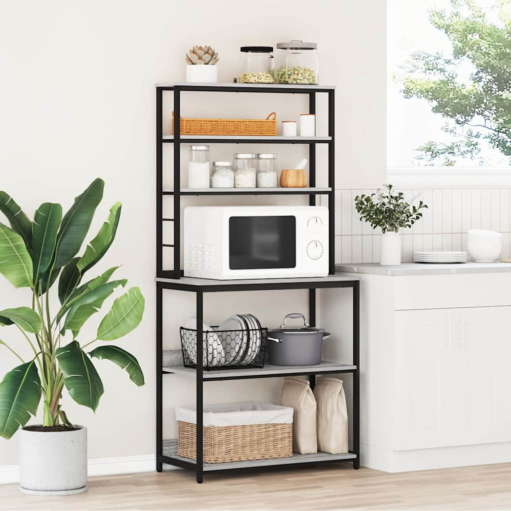 vidaXL Küchenregal Graues Sonoma 80 x 40 x 168 cm Holzwerkstoff