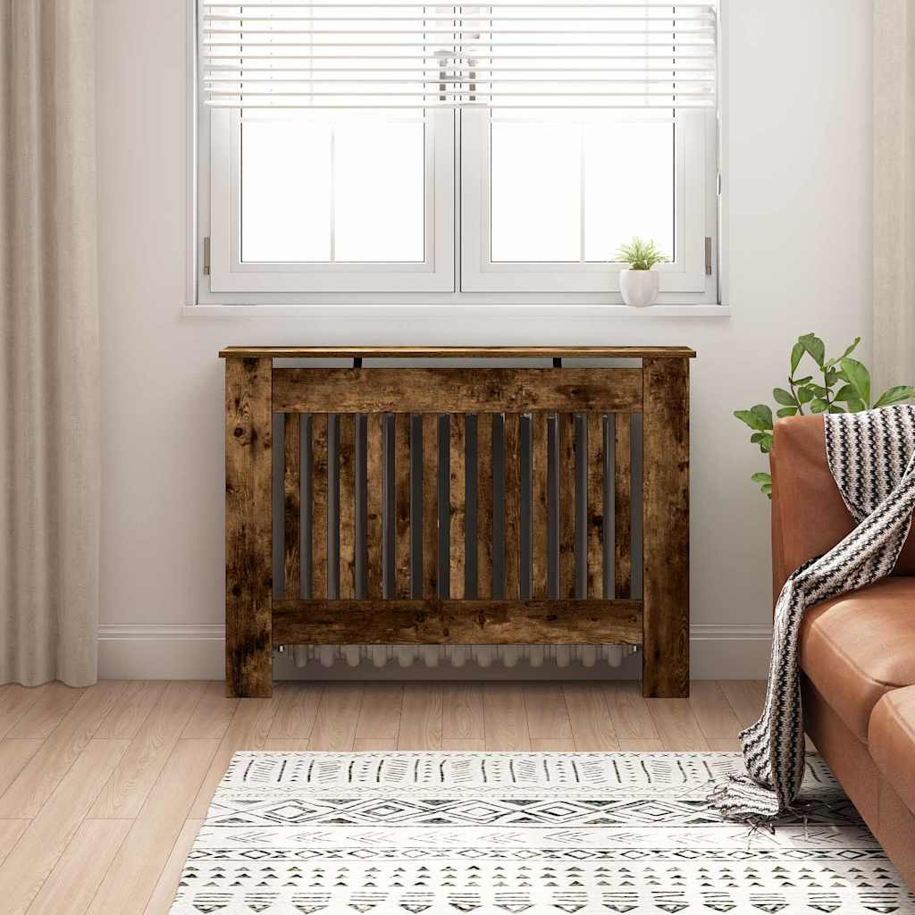 vidaXL Heizkörperabdeckung Raucheiche 112 x 19 x 81,5 cm Holzwerkstoff