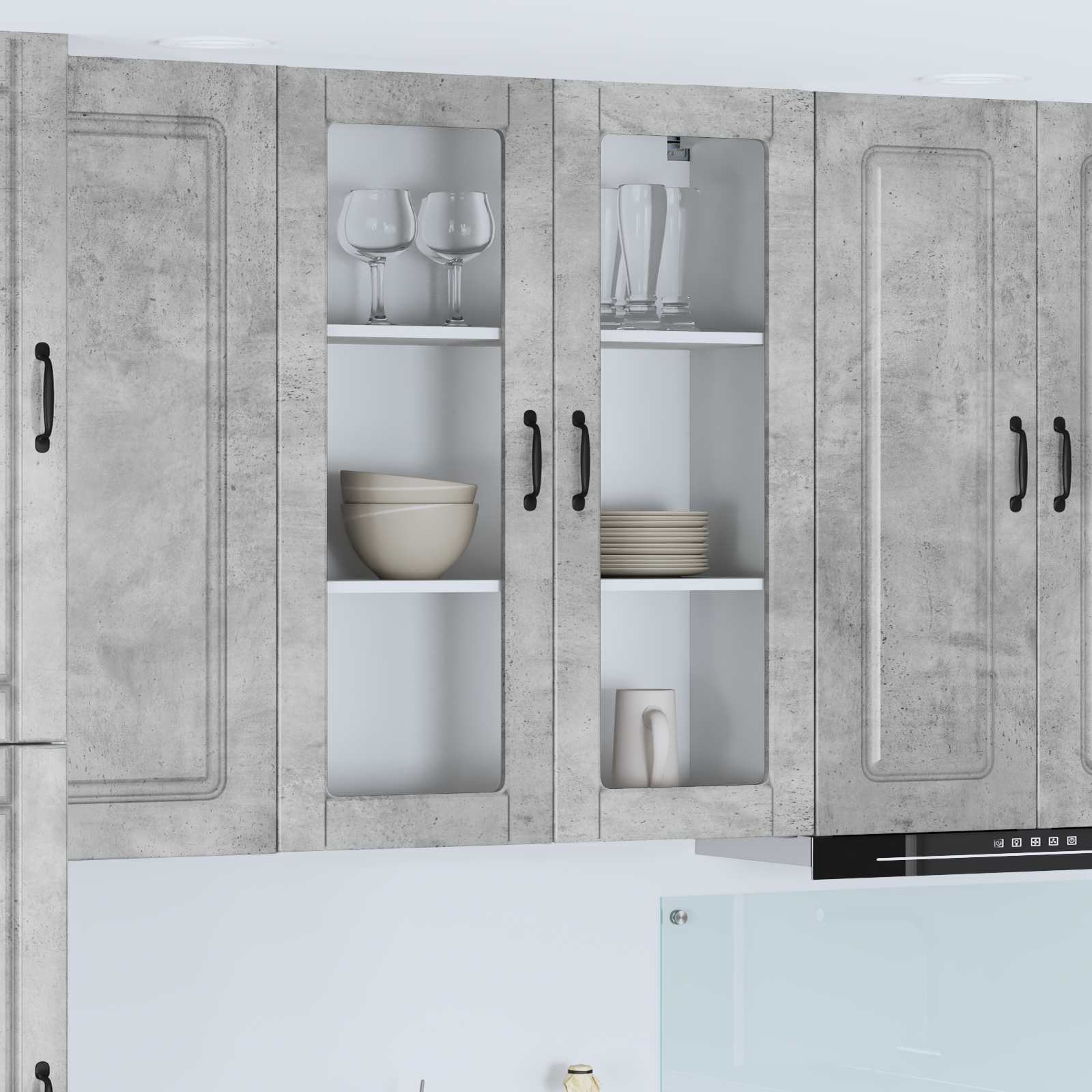vidaXL Geschirrspülerfront Kalmar Beton Grau 80 x 31 x 100 cm