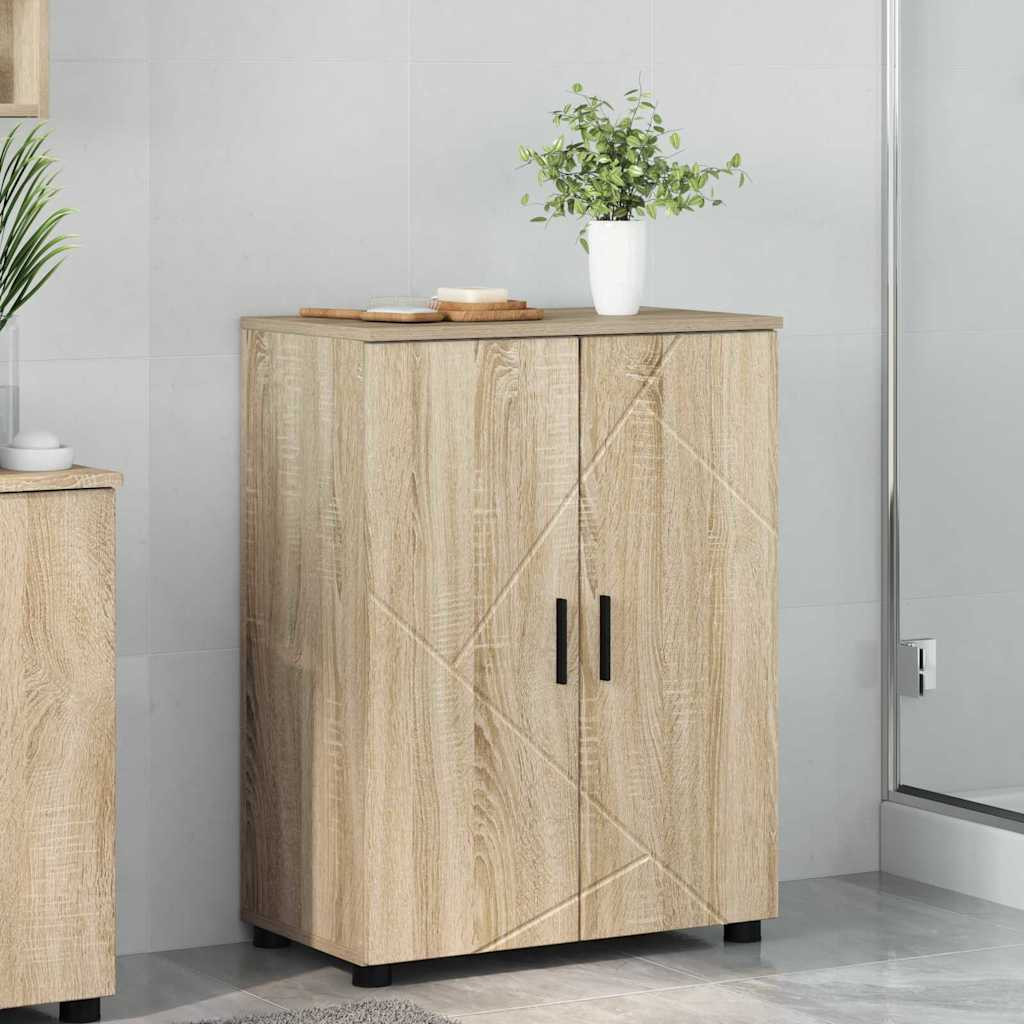 vidaXL Badezimmerschrank mit Speicher Sonoma-Eiche 60 x 35 x 80 cm