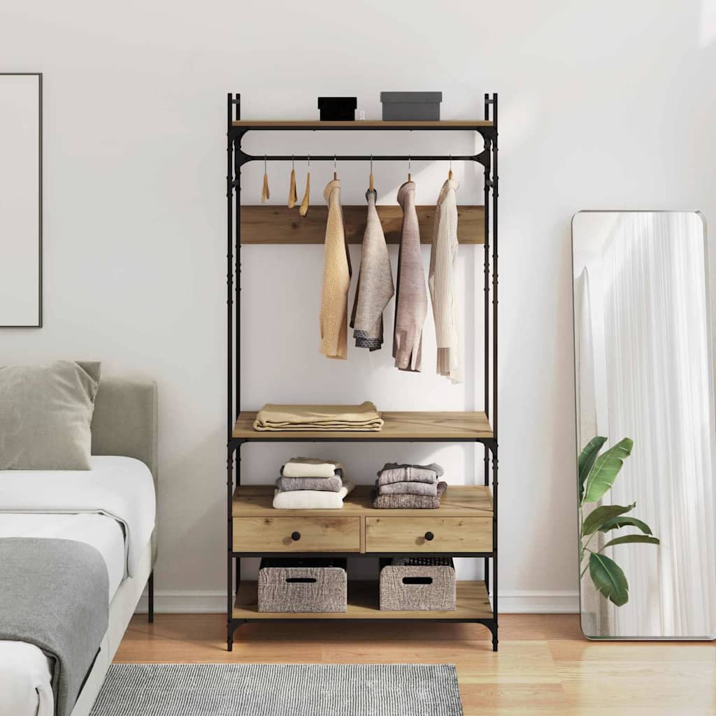 vidaXL Kleiderschrank Artisan-Eiche 89 x 39 x 184.5 cm Holzwerkstoff