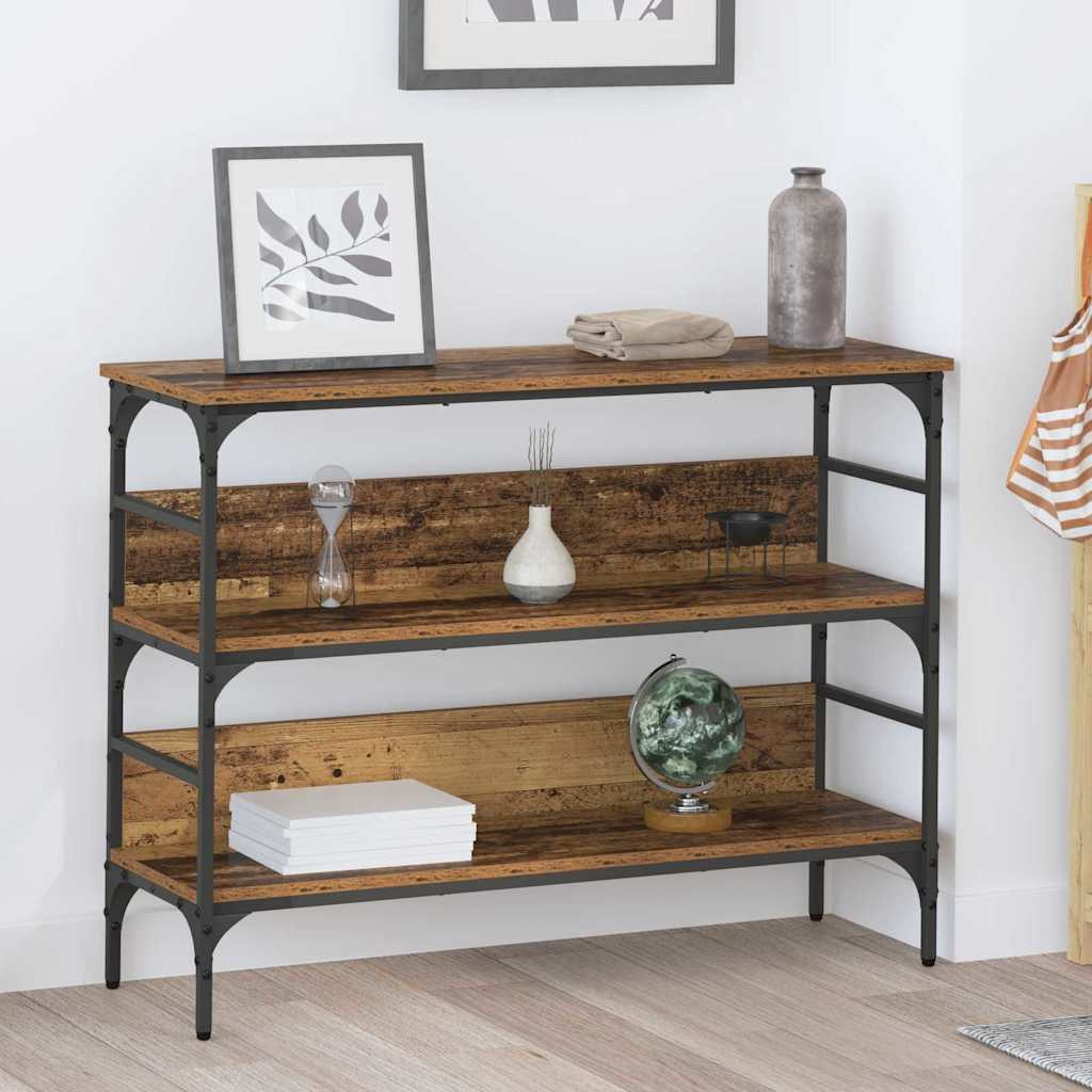 vidaXL Konsolentisch mit Regal Altholz 100 x 32 x 75 cm Holzwerkstoff
