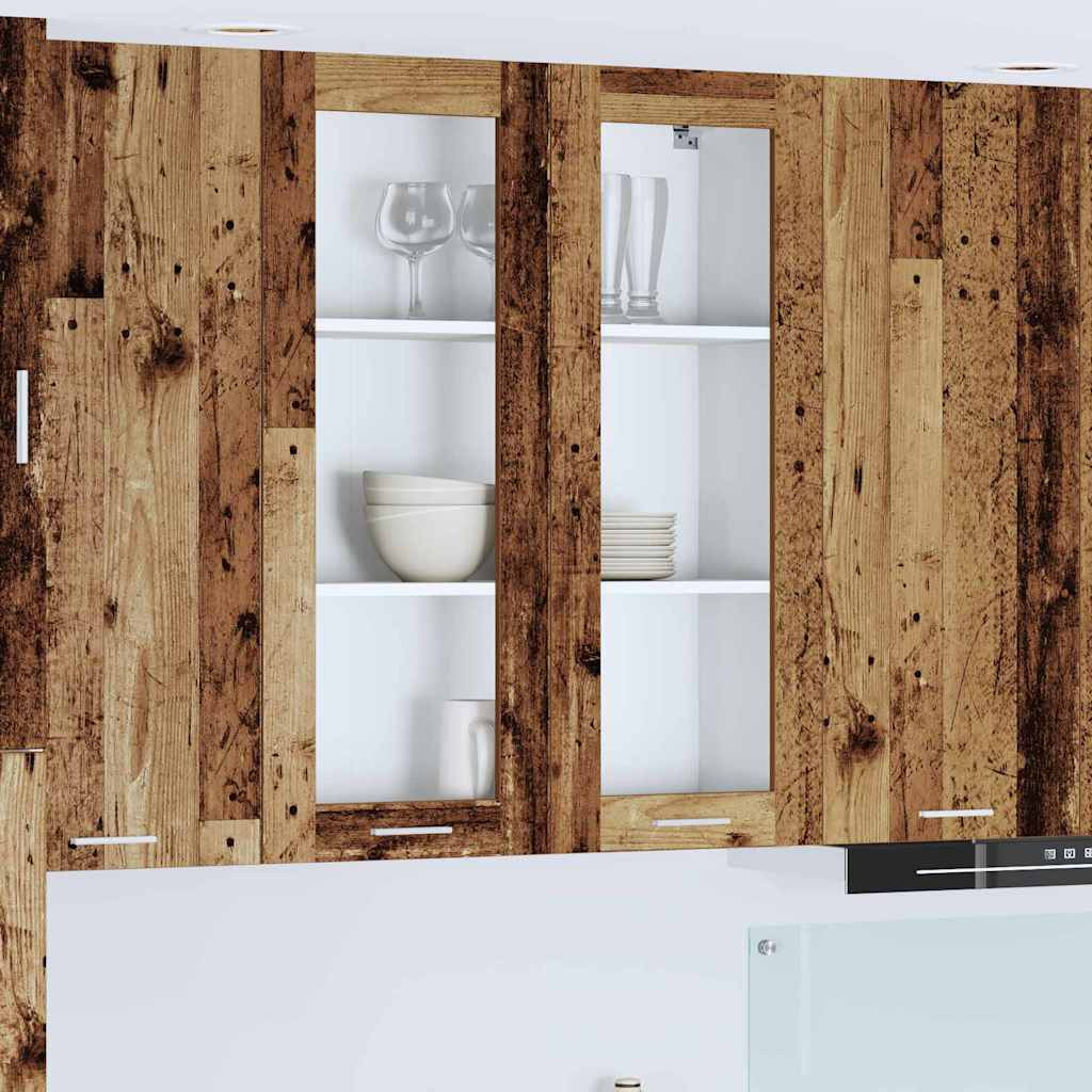 vidaXL Hängeschrank mit Tür Altholz 80 x 31 x 100 cm Holzwerkstoff