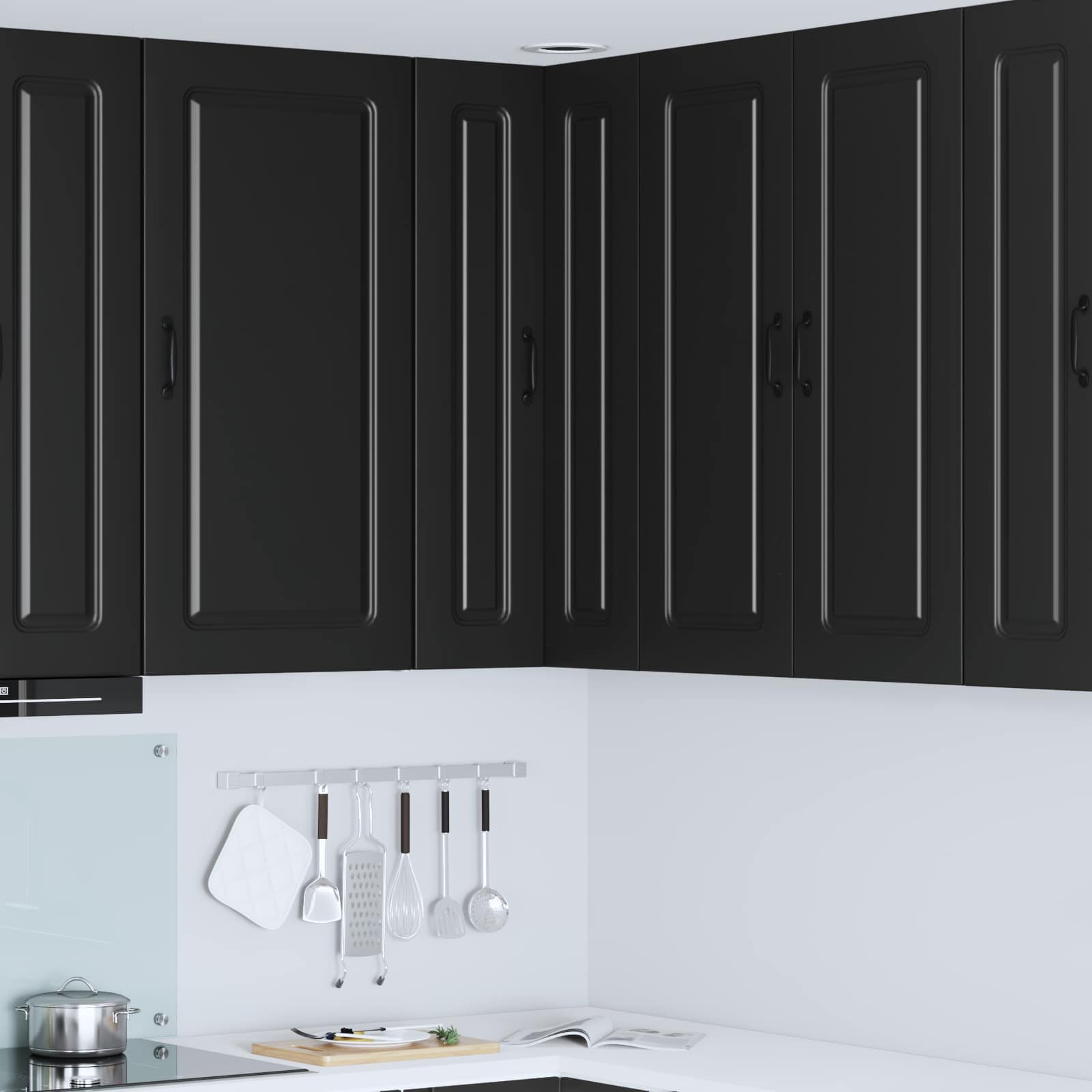 vidaXL Geschirrspülerfront Kalmar Schwarz 57 x 57 x 100 cm