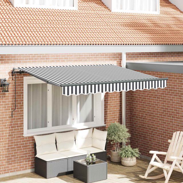 vidaXL Einziehbare Markise Anthrazit 350 x 200 cm Stoff