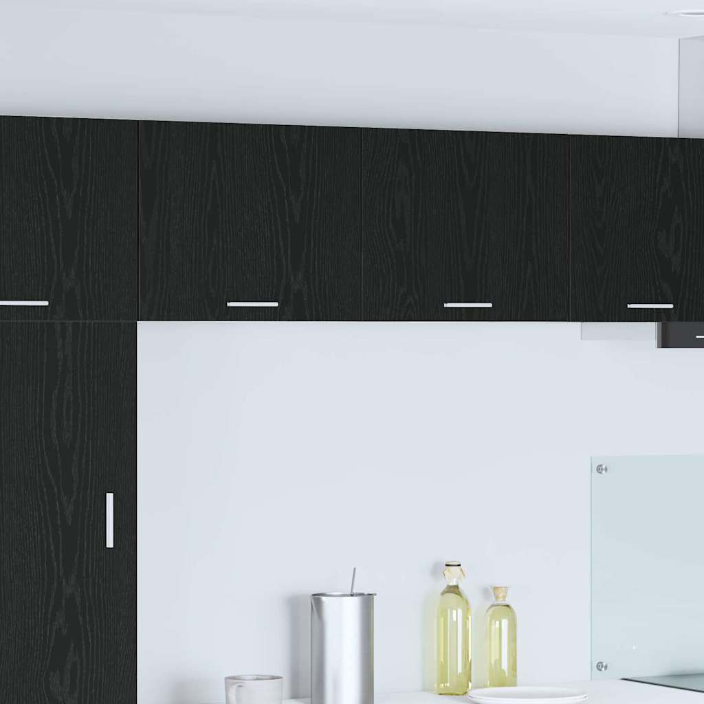 vidaXL Hängeschrank mit Tür Schwarze Eiche und Weiß 50 x 31 x 40 cm
