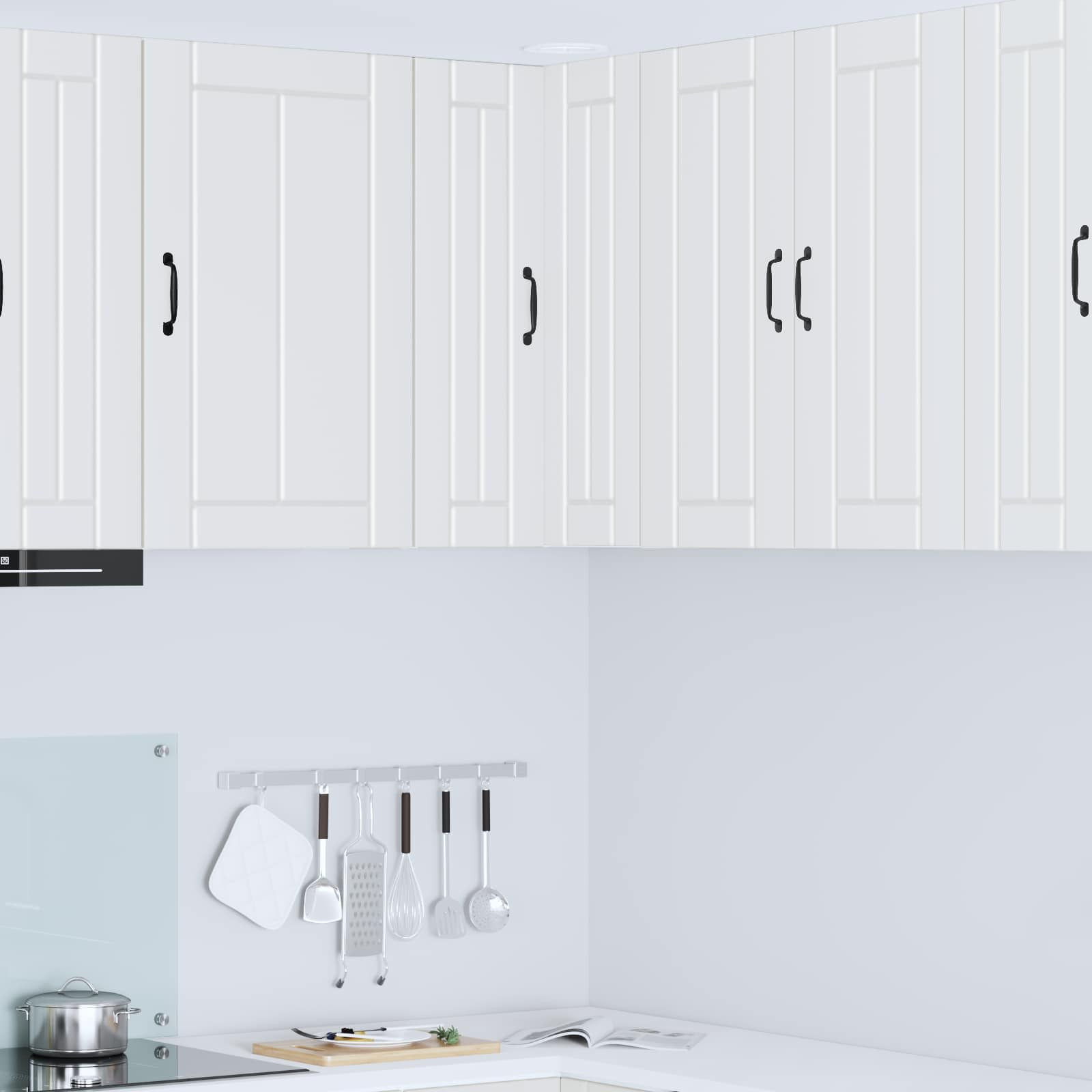 vidaXL Wand-Eckschrank LUCCA Weiß 57 x 57 x 80 cm Holzwerkstoff