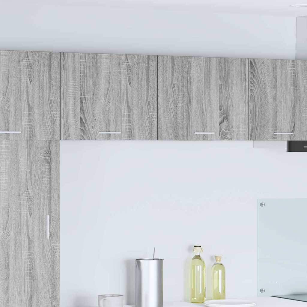 vidaXL Hängeschrank mit Tür 2 pcs Grau Sonoma und Weiß 50 x 31 x 40 cm