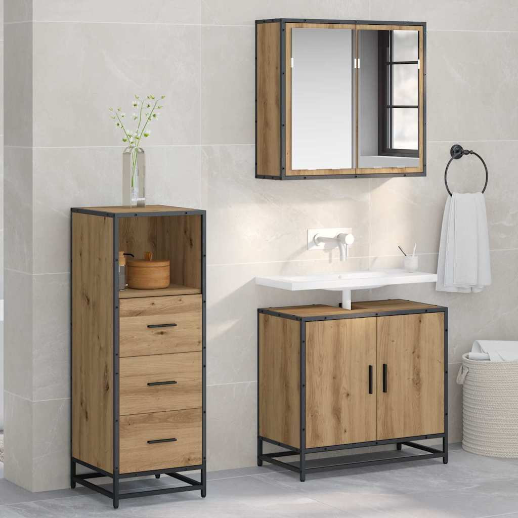 vidaXL Badezimmermöbel-Set Artisan-Eiche 35 x 37,5 x 100 cm