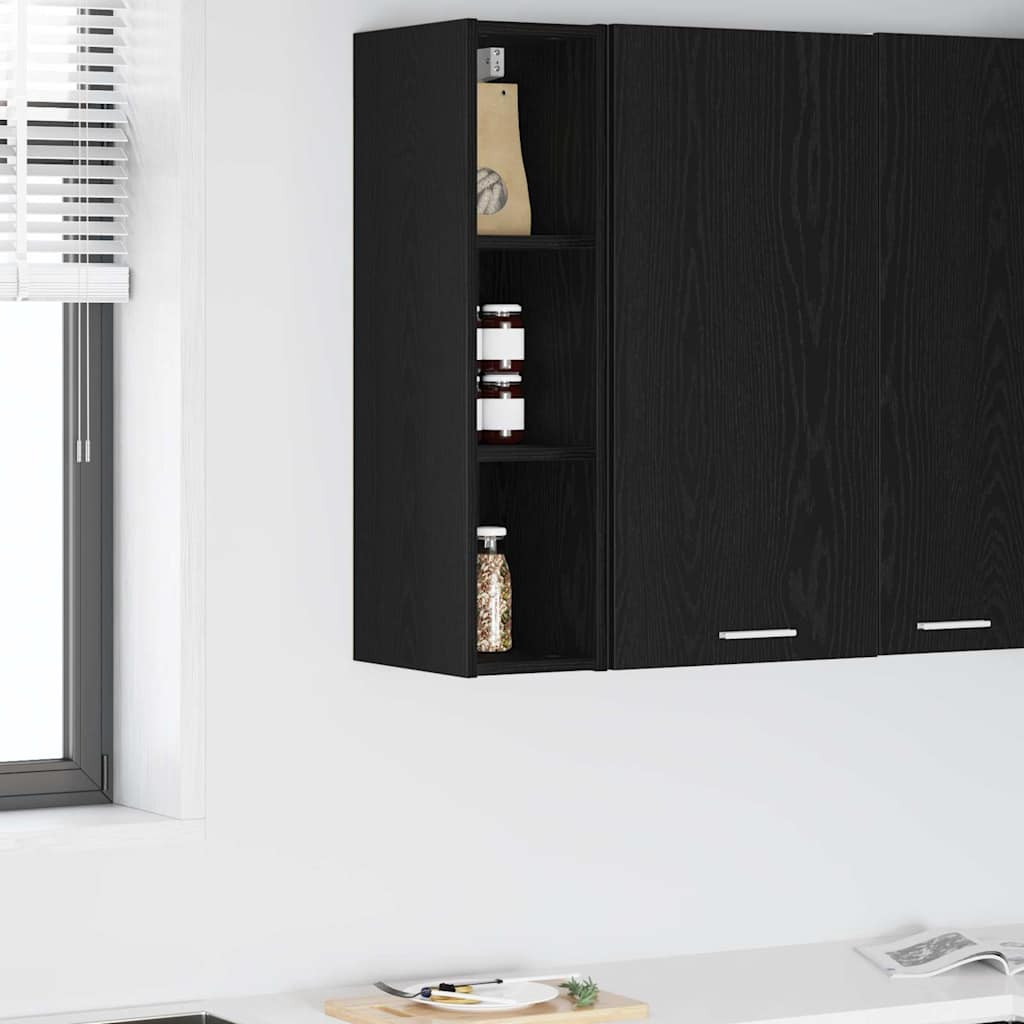 vidaXL Hängeschrank Schwarz Eichen-Optik 20 x 29,5 x 80 cm