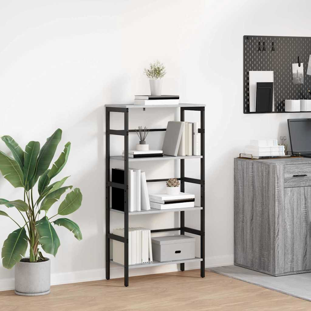 vidaXL Bücherregal Graues Sonoma 60 x 29,5 x 115 cm Holzwerkstoff