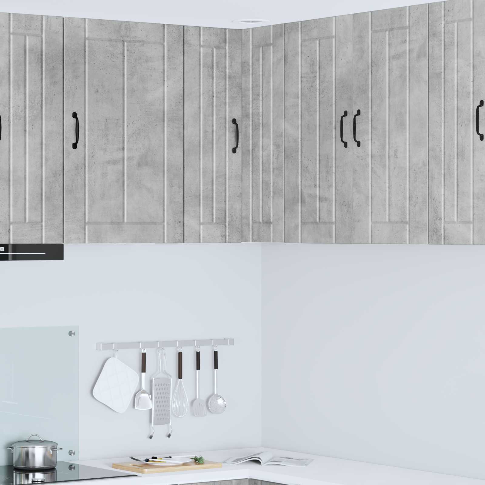 vidaXL Wand-Eckschrank LUCCA Betongrau 57 x 57 x 80 cm Holzwerkstoff