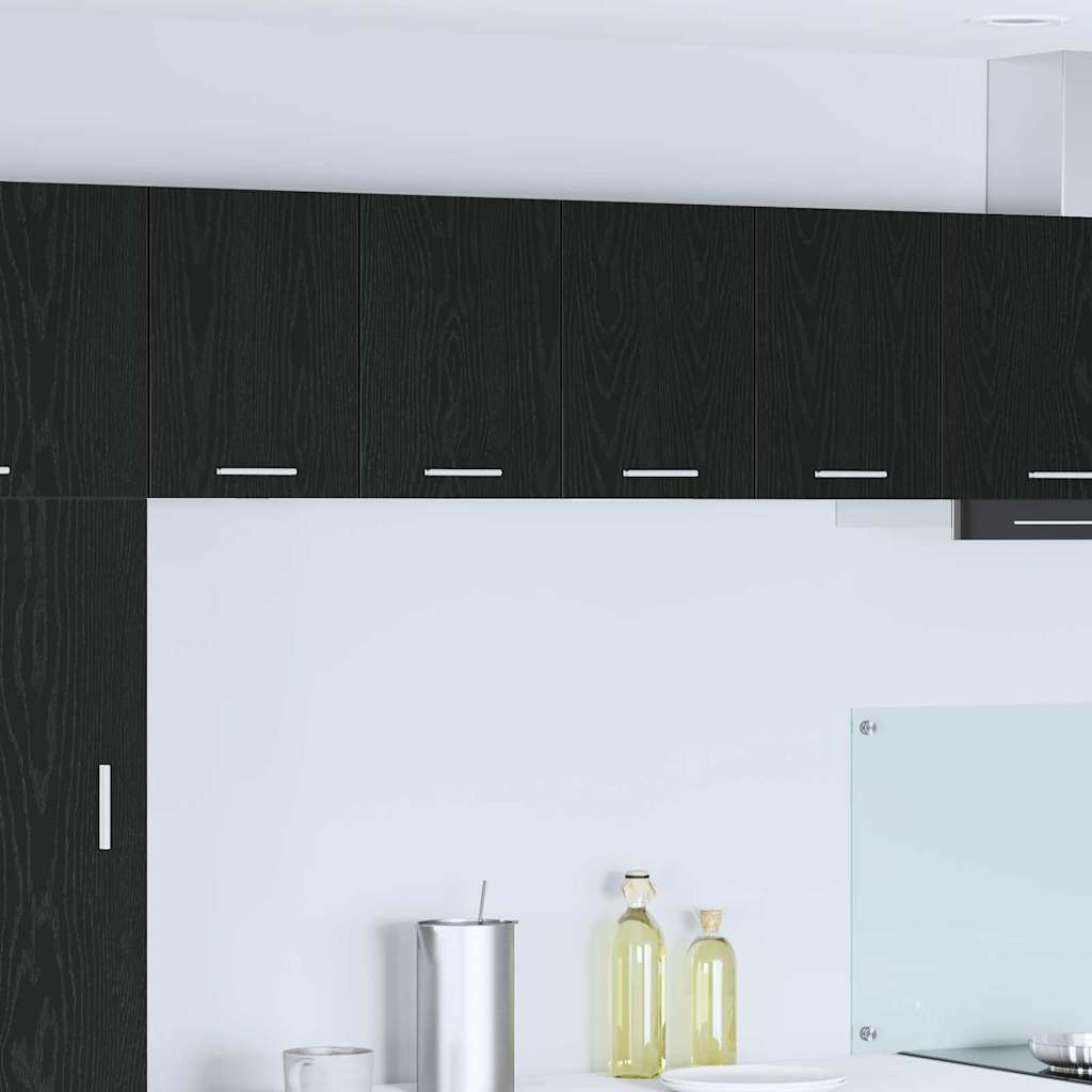 vidaXL Hängeschrank mit Tür Schwarze Eiche und Weiß 60 x 31 x 40 cm
