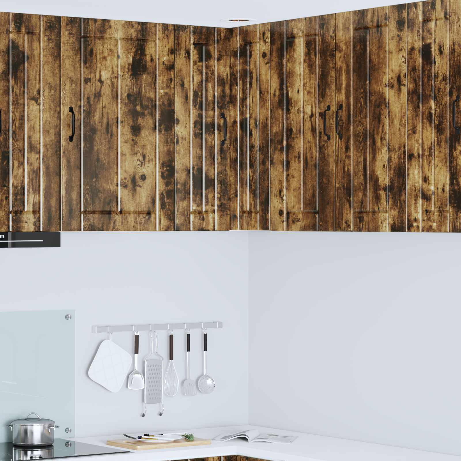 vidaXL Wand-Eckschrank LUCCA Geräucherte Eiche 57 x 57 x 80 cm