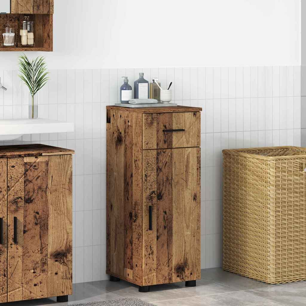 vidaXL Badezimmerschrank mit Schubladen Altholz 30 x 35 x 80 cm