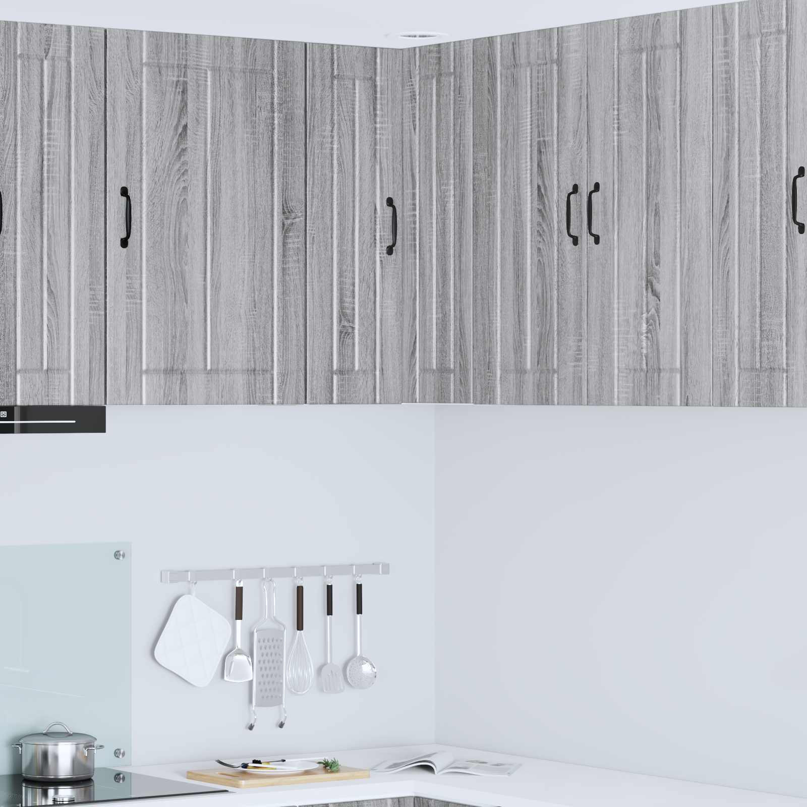 vidaXL Wand-Eckschrank LUCCA Graues Sonoma 57 x 57 x 80 cm