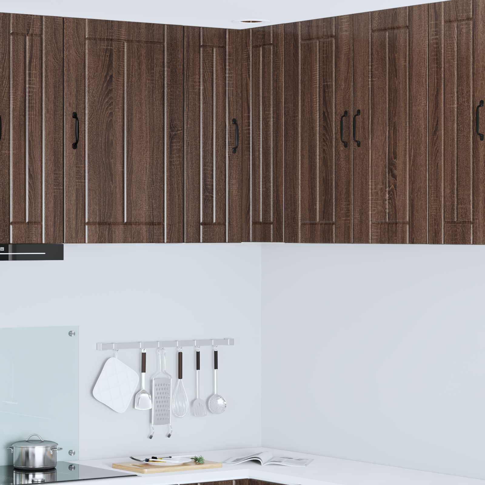 vidaXL Wand-Eckschrank LUCCA Brauneiche 57 x 57 x 80 cm Holzwerkstoff