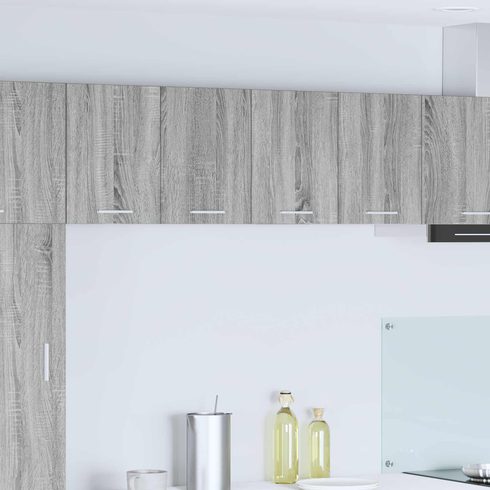 vidaXL Hängeschrank mit Tür 2 pcs Grau Sonoma und Weiß 60 x 31 x 40 cm