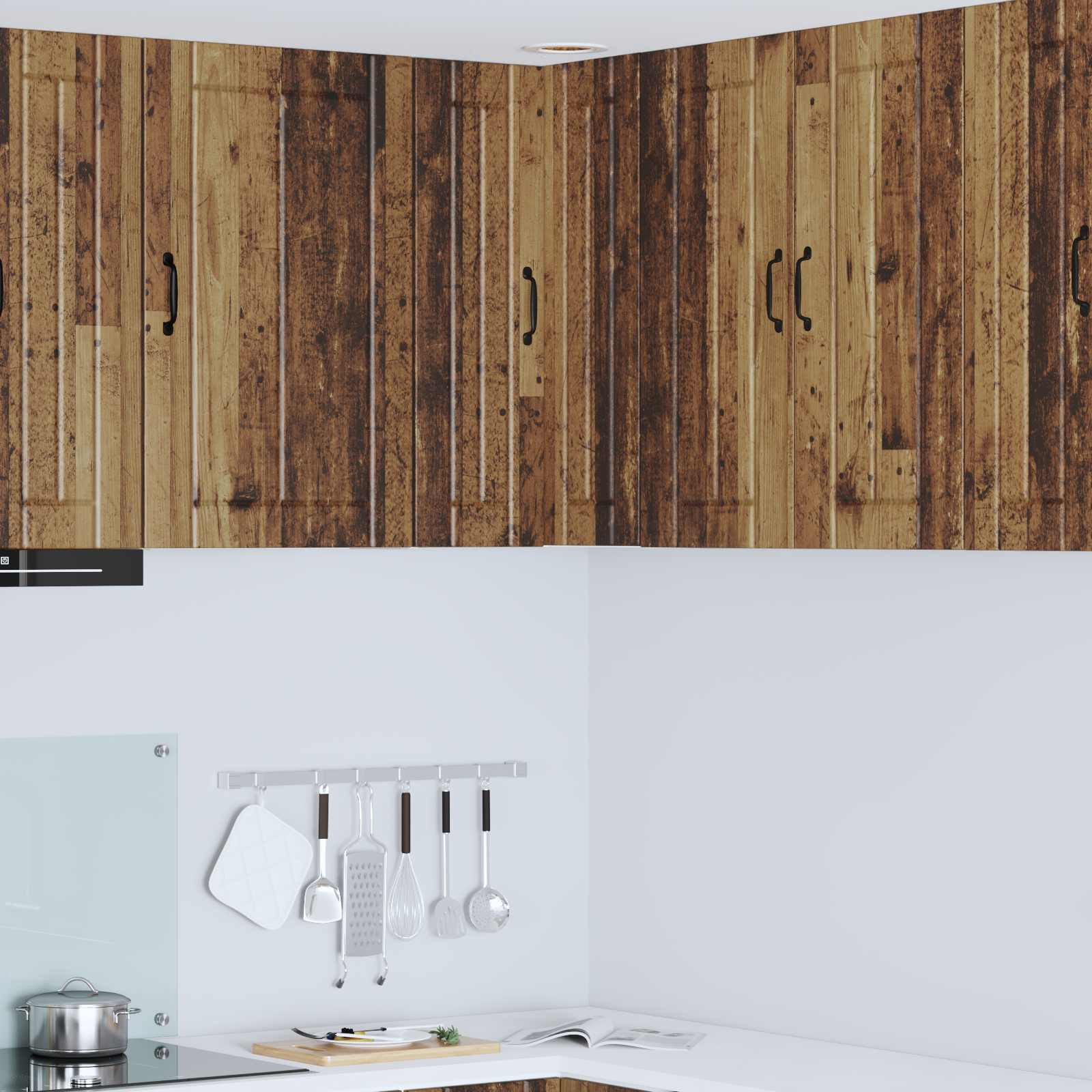 vidaXL Wand-Eckschrank LUCCA Altholz 57 x 57 x 80 cm Holzwerkstoff