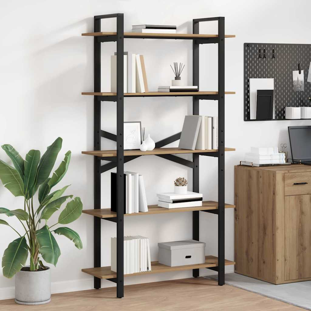 vidaXL Bücherregal 5 Ebenen 100 x 33,5 x 178 cm Holzwerkstoff
