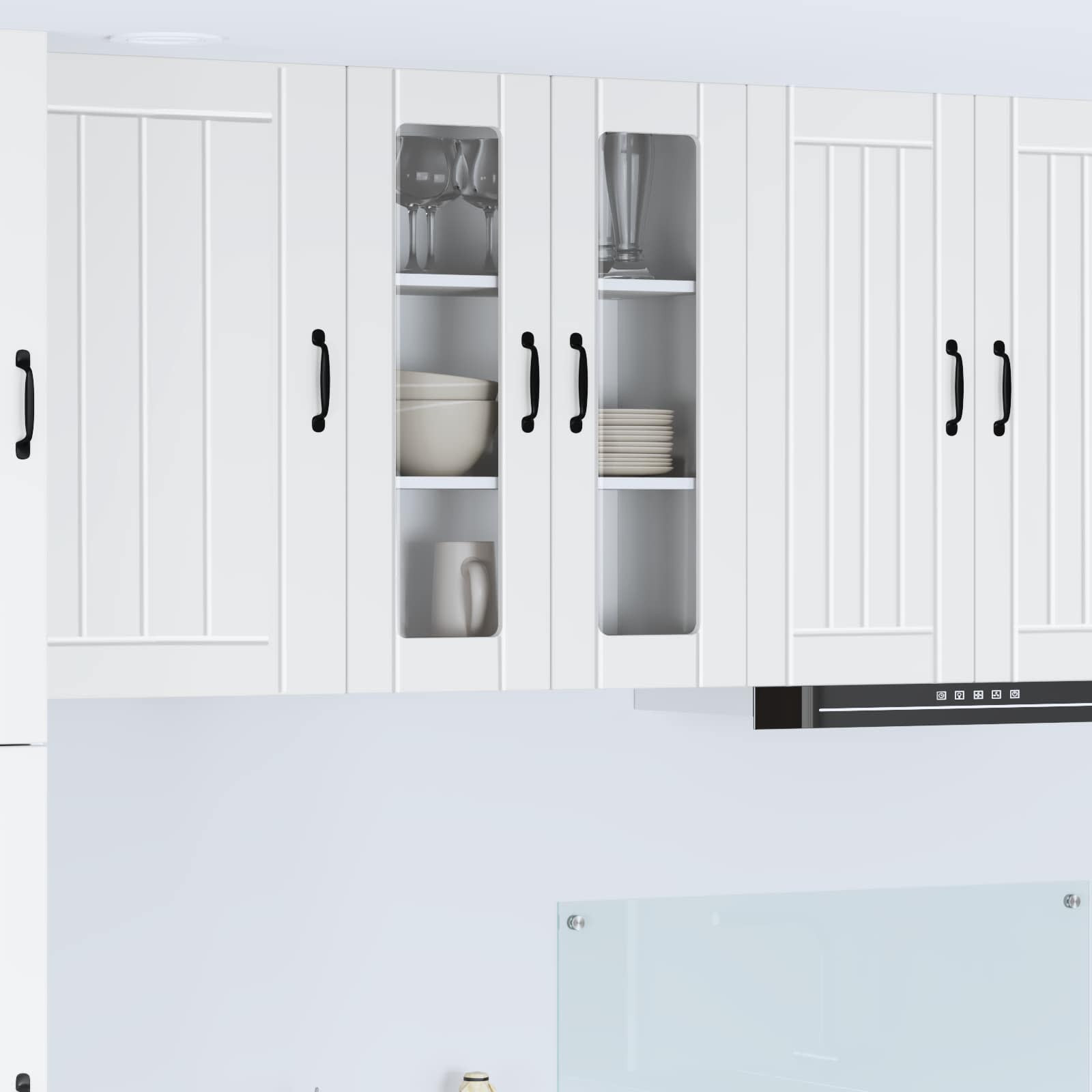 vidaXL Wandglas-Schrank LUCCA Weiß 60 x 31 x 80 cm Holzwerkstoff