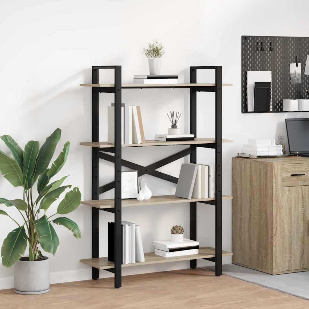 vidaXL Bücherregal Sonoma-Eiche 100 x 33,5 x 140 cm Holzwerkstoff