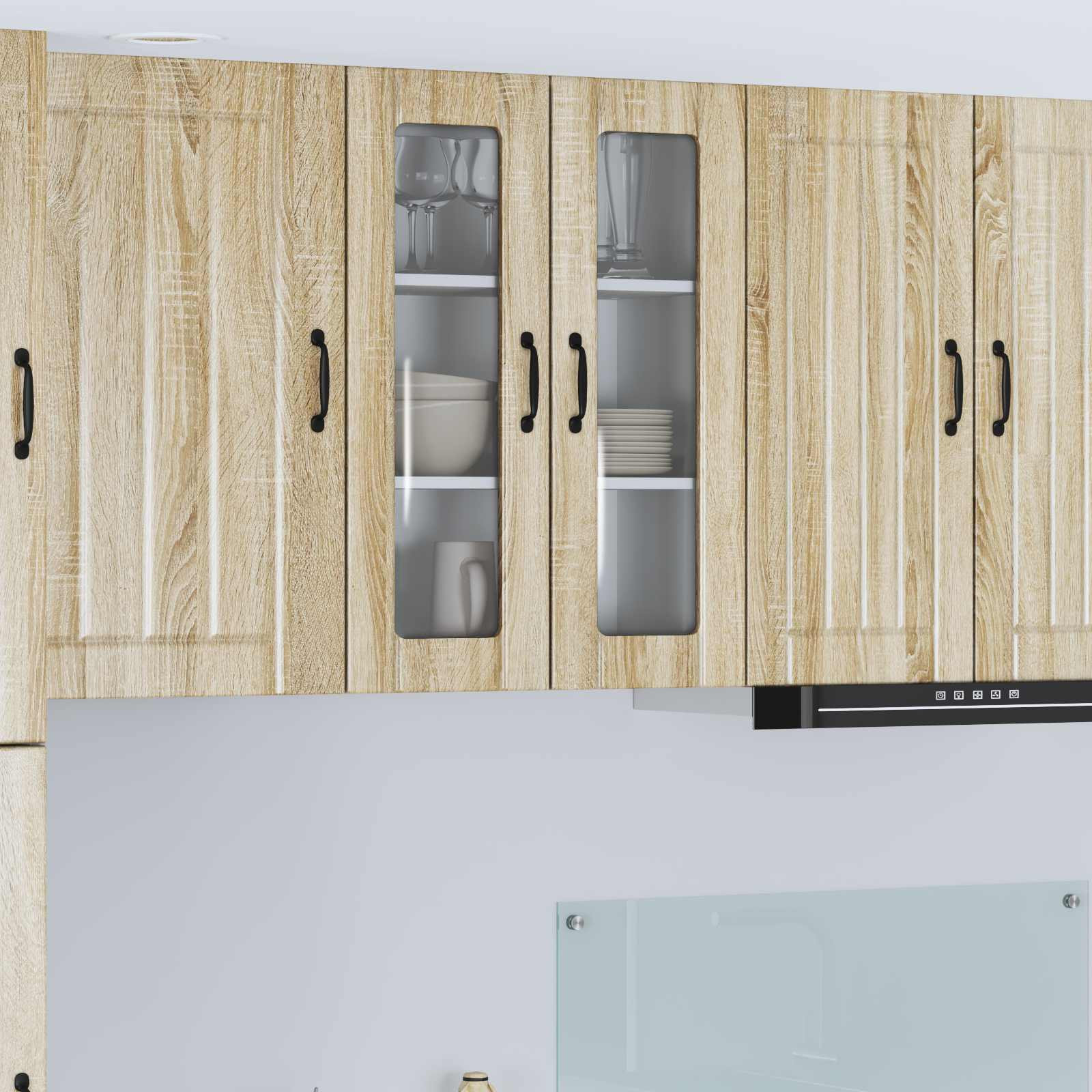 vidaXL Wandglas-Schrank LUCCA Sonoma-Eiche 60 x 31 x 80 cm