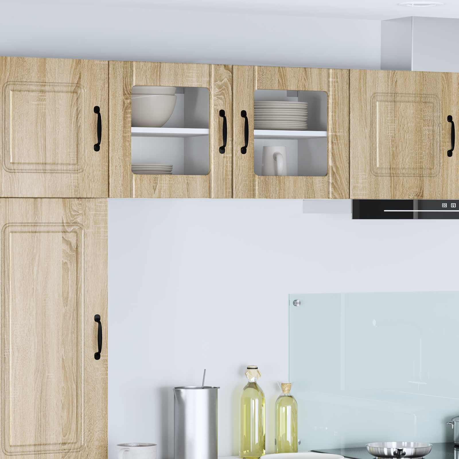 vidaXL Wandglas-Schrank LUCCA Sonoma-Eiche 40 x 31 x 40 cm