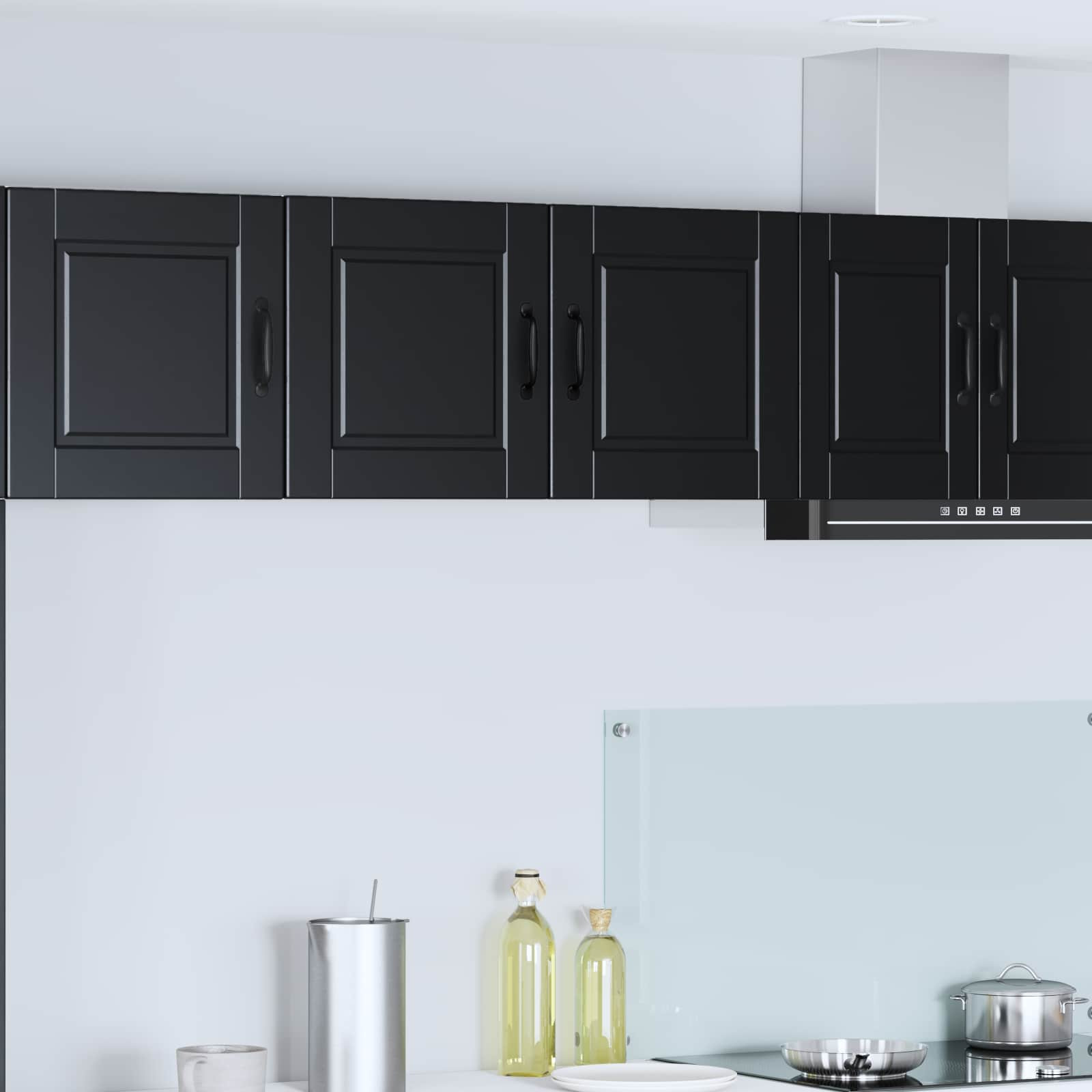 vidaXL Wandschrank PORTO Schwarz 80 x 31 x 40 cm Holzwerkstoff