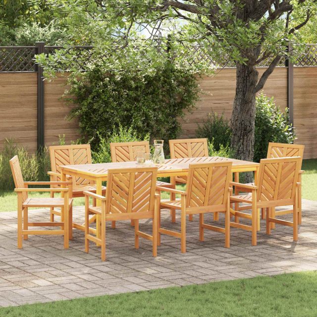 vidaXL Garten Essgruppe 9 Stk. Braun Massivholz Akazie