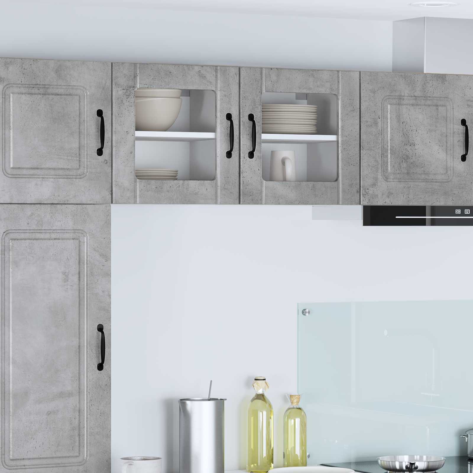 vidaXL Wandglas-Schrank LUCCA Betongrau 40 x 31 x 40 cm Holzwerkstoff