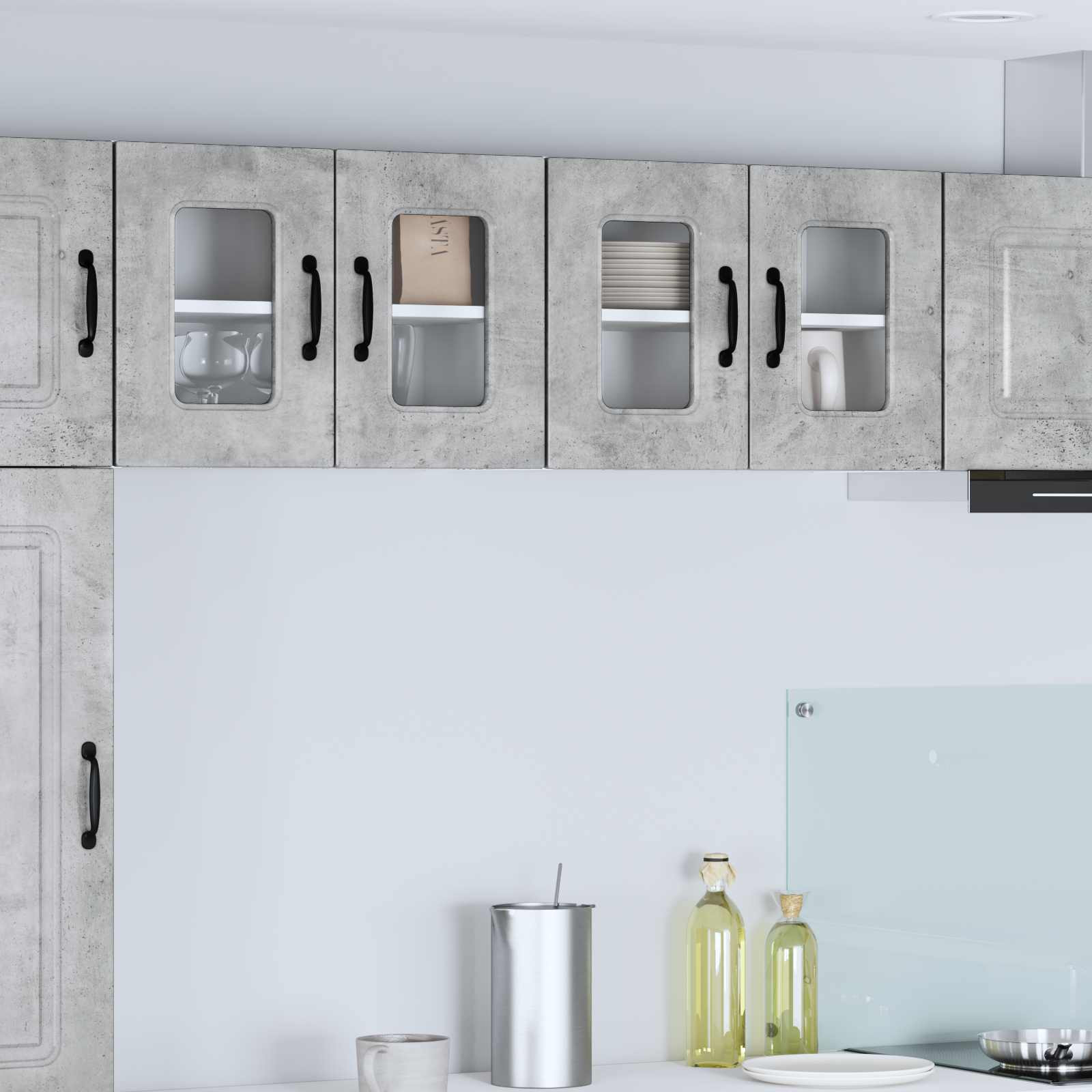 vidaXL Geschirrspülerfront Kalmar 2 pcs Beton Grau 60 x 31 x 40 cm