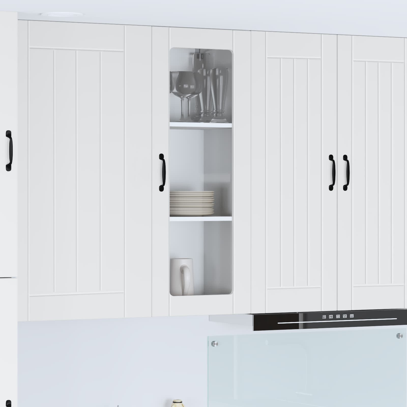 vidaXL Wandglas-Schrank LUCCA Weiß 40 x 31 x 100 cm Holzwerkstoff