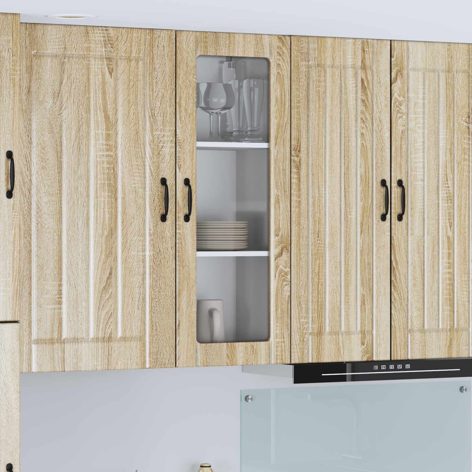 vidaXL Wandglas-Schrank LUCCA Sonoma-Eiche 40 x 31 x 100 cm