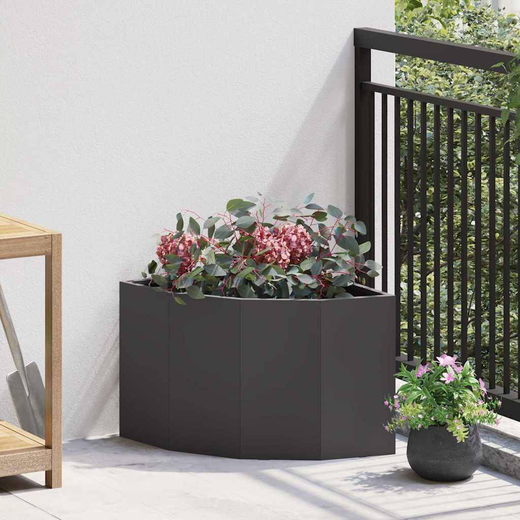 vidaXL Eckpflanzer Schwarz 45 x 45 x 35 cm Stahl