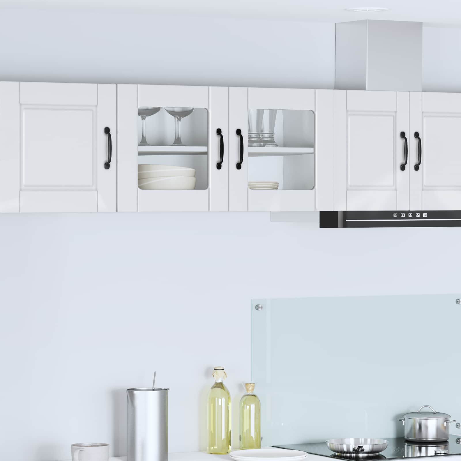 vidaXL Wandglas-Schrank PORTO Hochglanz Weiß 80 x 31 x 40 cm