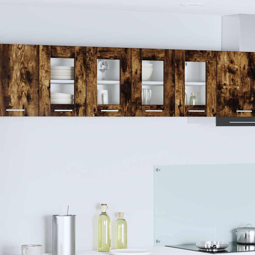 vidaXL Hängeschrank mit Tür 2 pcs Geräucherte Eiche 60 x 31 x 40 cm