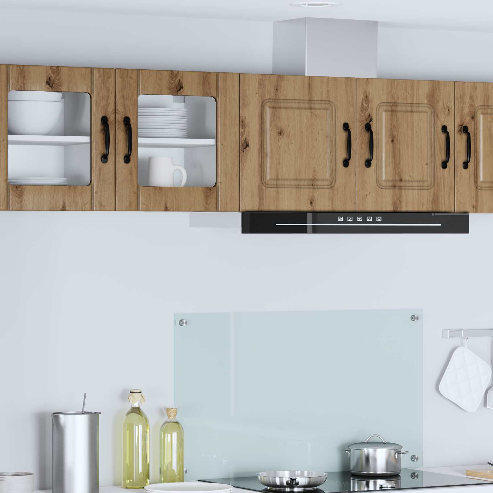 vidaXL Wandglas-Schrank LUCCA 2 pcs Artisan-Eiche Holzwerkstoff