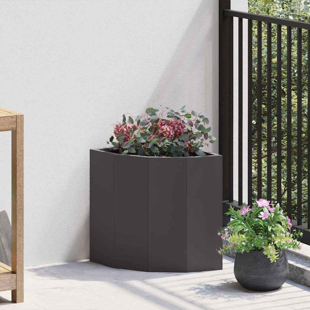 vidaXL Eckpflanzer Schwarz 30 x 30 x 35 cm Stahl