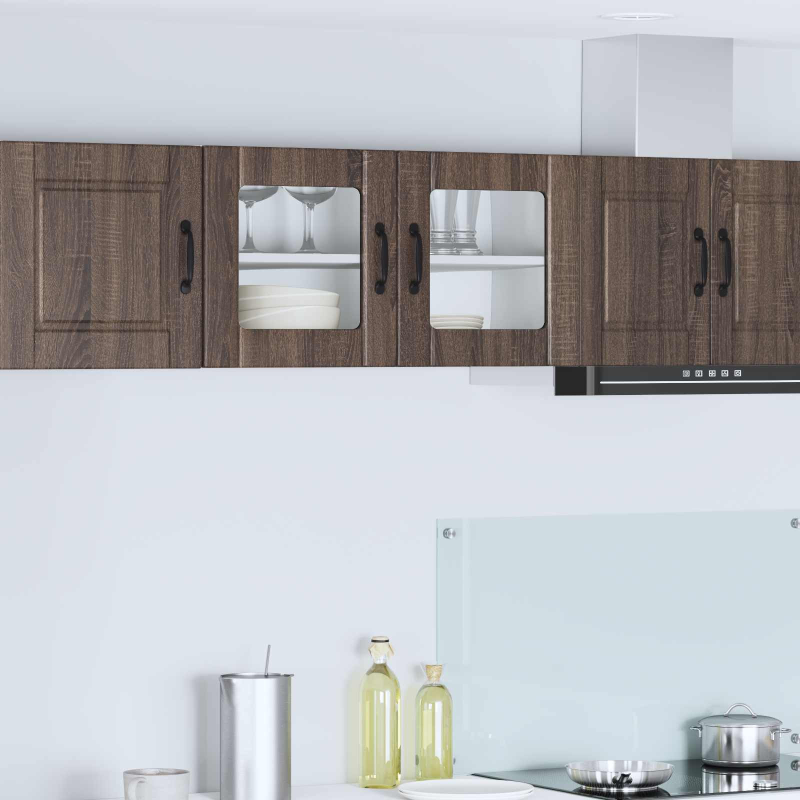 vidaXL Wandglas-Schrank PORTO Braun Eichen-Optik 80 x 31 x 40 cm