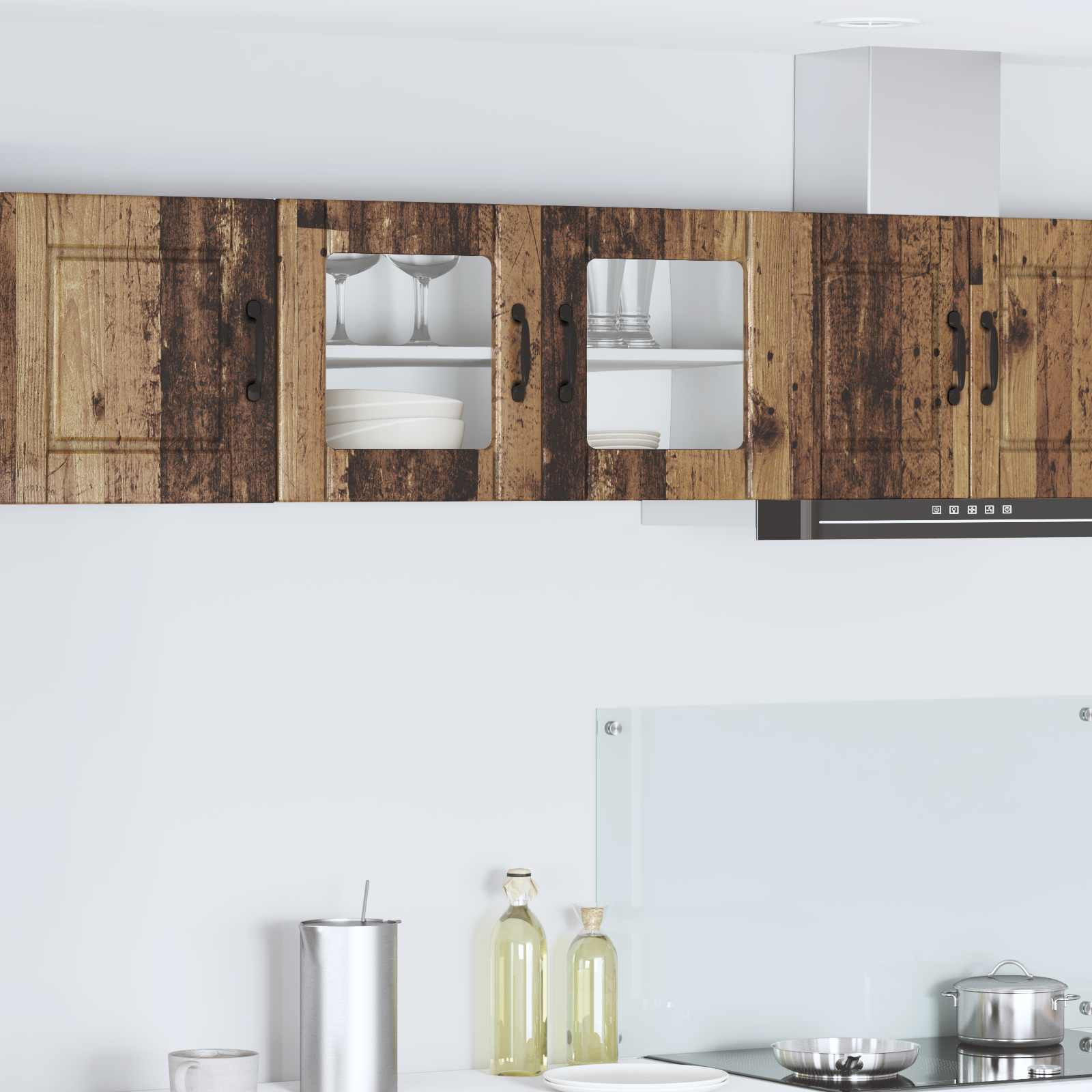 vidaXL Wandglas-Schrank PORTO Altholz 80 x 31 x 40 cm Holzwerkstoff