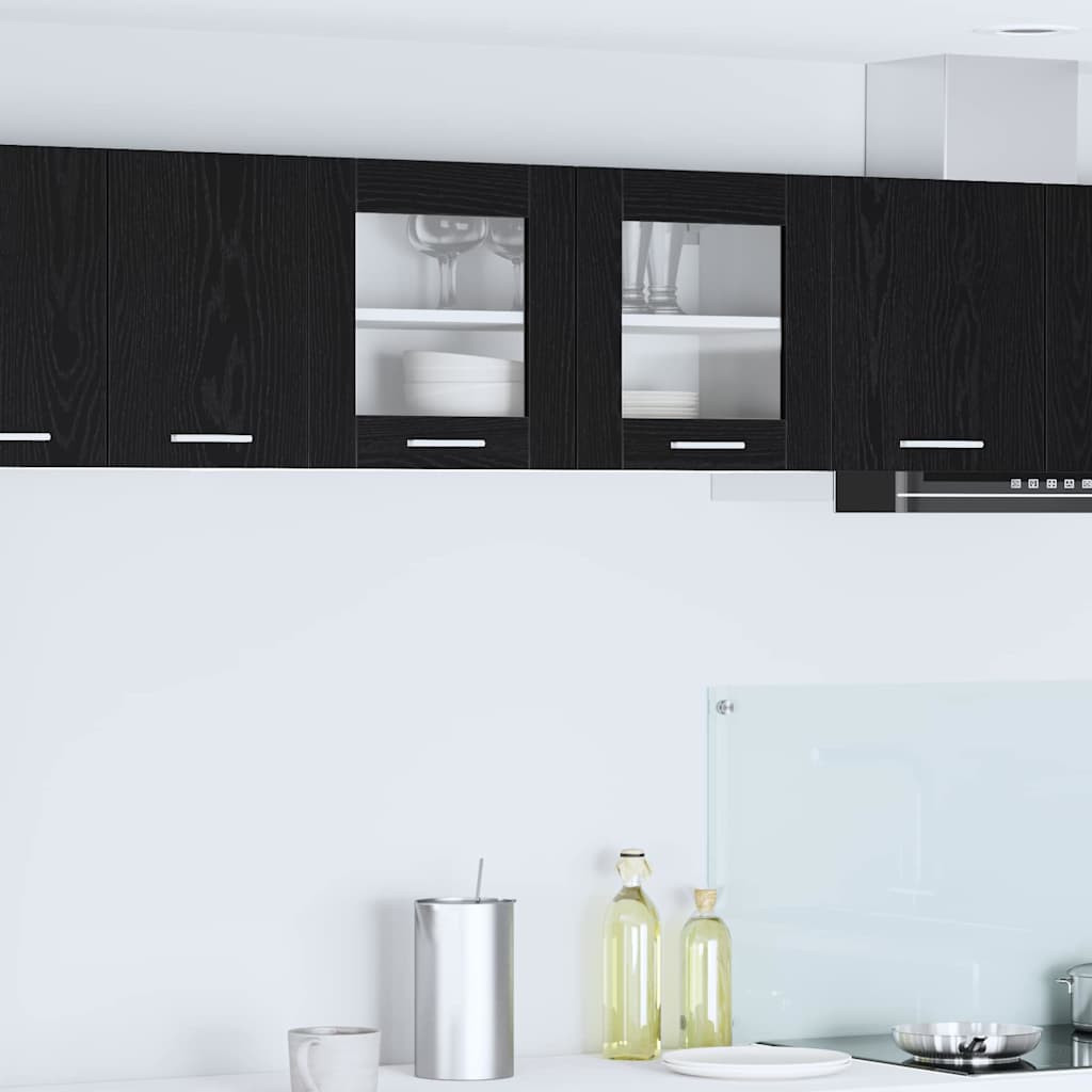 vidaXL Hängeschrank Schwarze Eiche und Weiß 80 x 31 x 40 cm