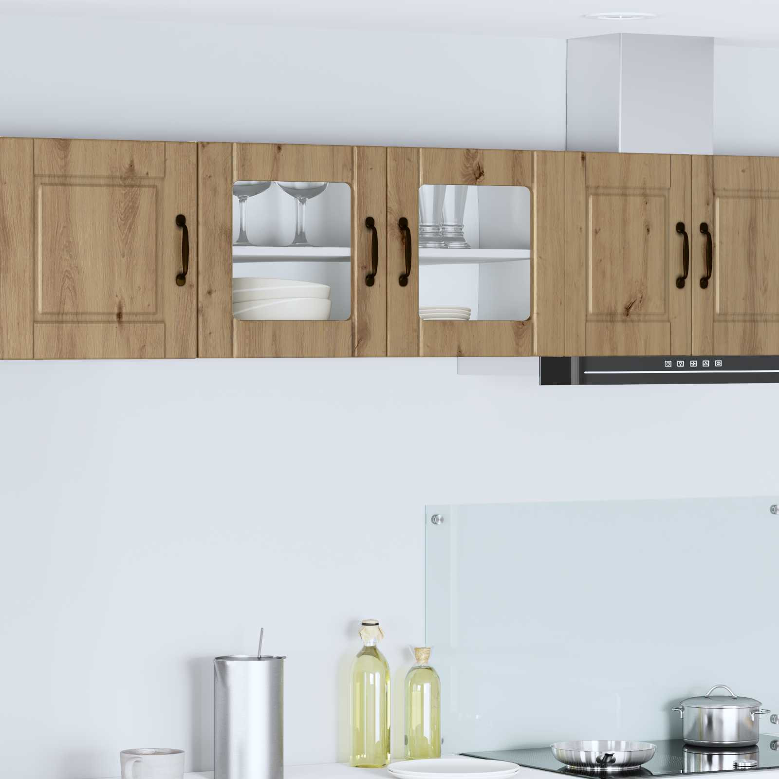 vidaXL Wandglas-Schrank PORTO Artisan-Eiche 80 x 31 x 40 cm